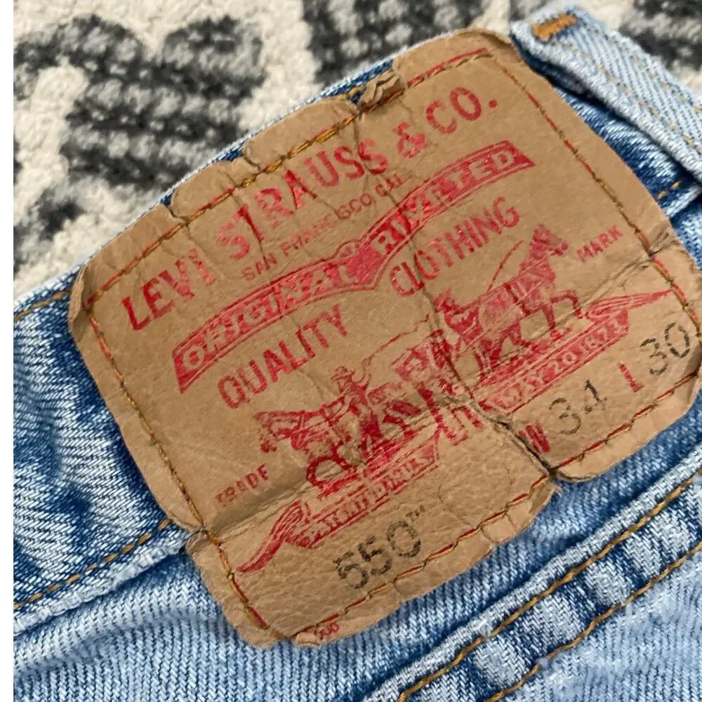 Vtg Y2K Levi's 550 Shorts Women W34 Distressed Custom Cut Off Grunge Skater 2003